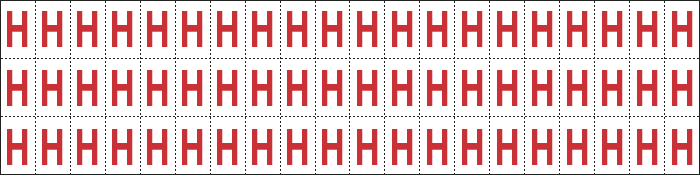 [910H] 910H - Foglio n.60 etichette adesive B/R lettera H