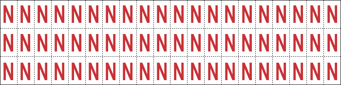 [910N] 910N - Foglio n.60 etichette adesive B/R lettera N