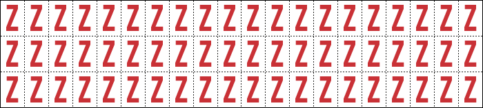 [911Z] 911Z - Foglio n.60 etichette adesive B/R lettera Z