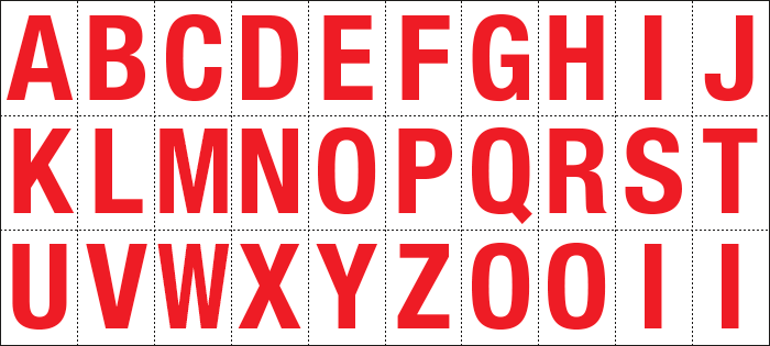 [912AZ] 912AZ - Foglio n.30 etichette adesive B/R lett.da A a Z