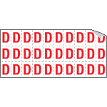 [913D] 913D - Foglio n.30 etichette adesive B/R lettera D
