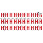 [913H] 913H - Foglio n.30 etichette adesive B/R lettera H