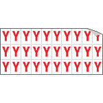 [913Y] 913Y - Foglio n.30 etichette adesive B/R lettera Y