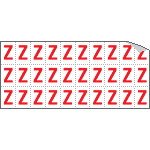 [913Z] 913Z - Foglio n.30 etichette adesive B/R lettera Z