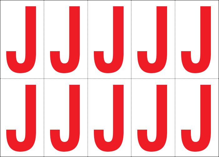 [915J] 915J - Foglio n.10 etichette adesive B/R lettera J
