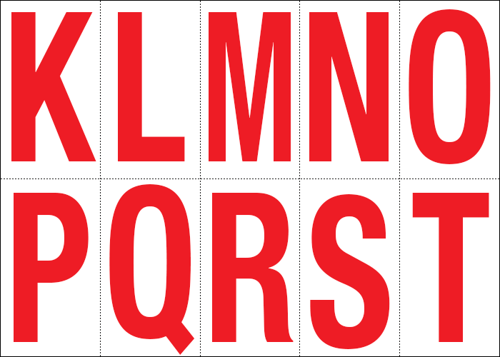 [915KT] 915KT - Foglio n.10 etichette adesive B/R lett.da K a T