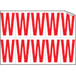 [915W] 915W - Foglio n.10 etichette adesive B/R lettera W