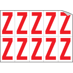 [915Z] 915Z - Foglio n.10 etichette adesive B/R lettera Z
