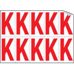 [916K] 916K - Foglio n.10 etichette adesive B/R lettera K