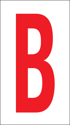 [917B] 917B - Foglio n.1 etichette adesive B/R lettera B