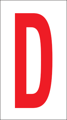 [917D] 917D - Foglio n.1 etichette adesive B/R lettera D