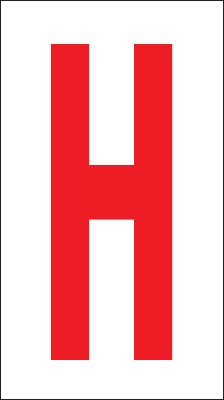 [917H] 917H - Foglio n.1 etichette adesive B/R lettera H