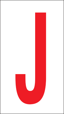 [917J] 917J - Foglio n.1 etichette adesive B/R lettera J