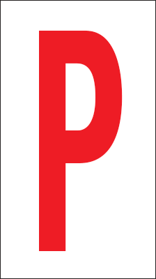 [917P] 917P - Foglio n.1 etichette adesive B/R lettera P