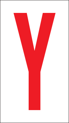 [917Y] 917Y - Foglio n.1 etichette adesive B/R lettera Y