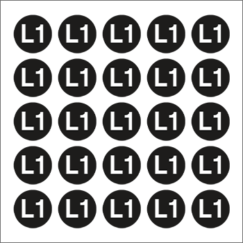 [9189B] 9189B - Foglio n.25 etichetta adesiva simbolo L1