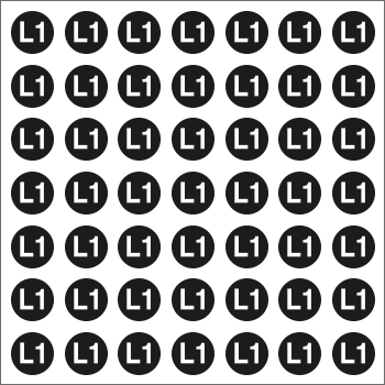 [9189C] 9189C - Foglio n.49 etichetta adesiva simbolo L1