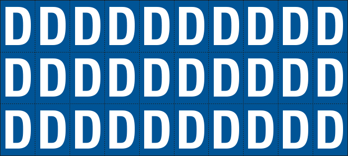 [922D] 922D - Foglio n.30 etichette adesive B/B lettera D