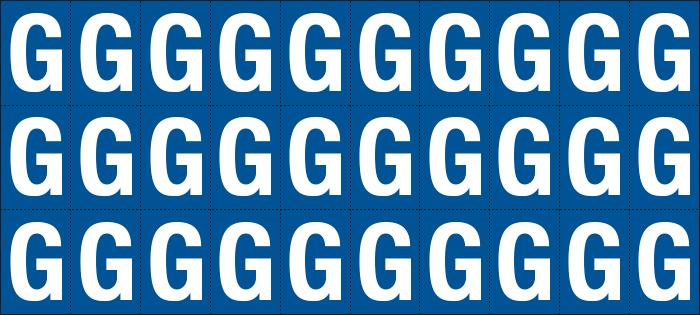 [922G] 922G - Foglio n.30 etichette adesive B/B lettera G