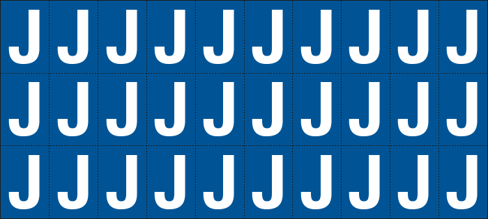 [922J] 922J - Foglio n.30 etichette adesive B/B lettera J