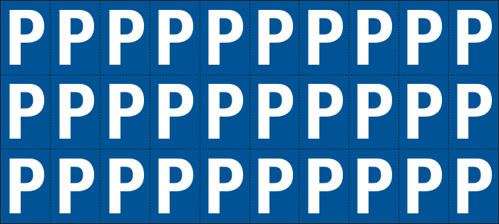 [922P] 922P - Foglio n.30 etichette adesive B/B lettera P