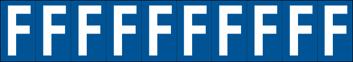 [924F] 924F - Foglio n.10 etichette adesive B/B lettera F