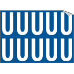 [925U] 925U - Foglio n.10 etichette adesive B/B lettera U