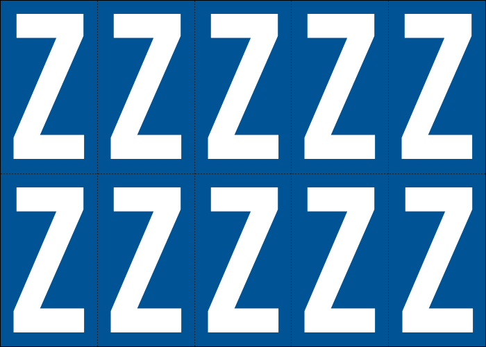 [925Z] 925Z - Foglio n.10 etichette adesive B/B lettera Z