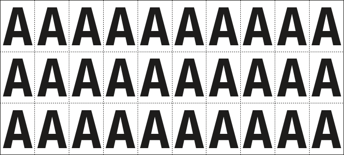 [932A] 932A - Foglio n.30 etichette autoadesive B/N lettera "A"