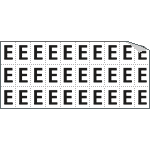 [933E] 933E - Foglio n.30 etichette adesive B/N lettera E