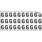 [933G] 933G - Foglio n.30 etichette adesive B/N lettera G