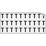 [933T] 933T - Foglio n.30 etichette adesive B/N lettera T