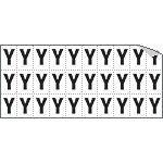 [933Y] 933Y - Foglio n.30 etichette adesive B/N lettera Y