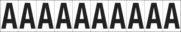 [934A] 934A - Foglio n.10 etichette adesive B/N lettera A