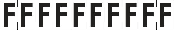 [934F] 934F - Foglio n.10 etichette adesive B/N lettera F