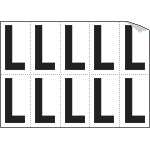 [936L] 936L - Foglio n.10 etichette autoadesive B/N lettera L