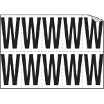 [936W] 936W - Foglio n.10 etichette autoadesive B/N lettera W