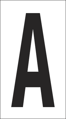 [937A] 937A - Foglio n.1 etichetta autoadesiva B/N lettera A