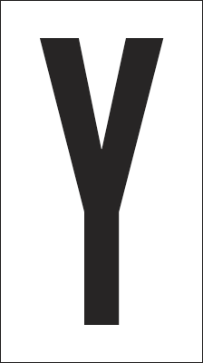 [937Y] 937Y - Foglio n.1 etichetta autoadesiva B/N lettera Y