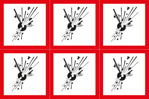 [9421A] 9421A - Foglio n. 6 etichette adesive esplosivi