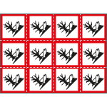 [9429B] 9429B - Foglio n.12 etichette adesive pericolo ambiente