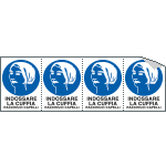 [9543B] 9543B - Foglio n. 4 etichette adesive obbligo usare cuffia