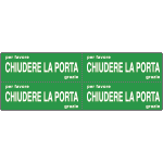 [9605BG] 9605BG - Foglio n. 4 etichette adesive fondo verde CHIUDERE