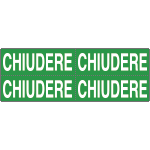 [9606BG] 9606BG - Foglio n. 4 etichette adesive fondo verde CHIUDERE