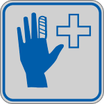 [9650B] 9650B - Etichetta argento simbolo PRONTO SOCCORSO