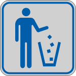 [9662B] 9662B - Etichetta argento simbolo GETTARE RIFIUTI..