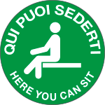 [9690F] 9690F - Etichetta adesiva "Qui puoi sederti - Here you can seat"