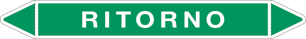 [99601C] 99601C - etichetta per tubazioni fondo verde RITORNO