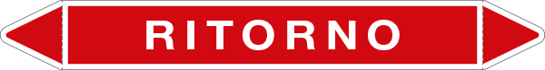 [99701D] 99701D - etichetta per tubazioni fondo rosso RITORNO