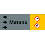 [99A231NDS] 99A231NDS - foglio da 5 etichette fondo grigio " METANO " sinistra